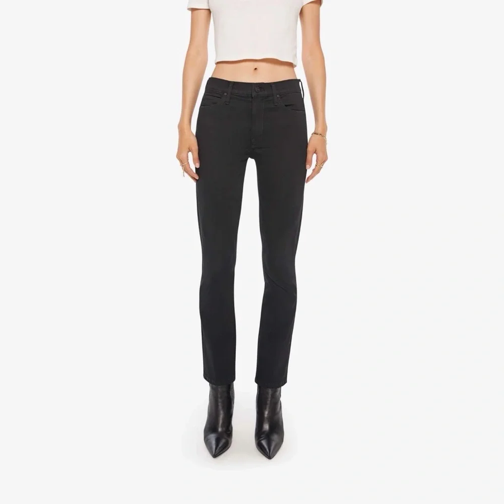 MOTHER Straight Leg Jeans in Charcoal - Picture 5 of 6